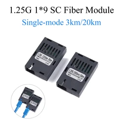 1Pair 1.25G 1*9 Fiber Optical Module 1000M Gigabit SC UPC APC Single Mode 1310nm/1550nm Fiber Send and Receive A+B Kit 3KM/20KM