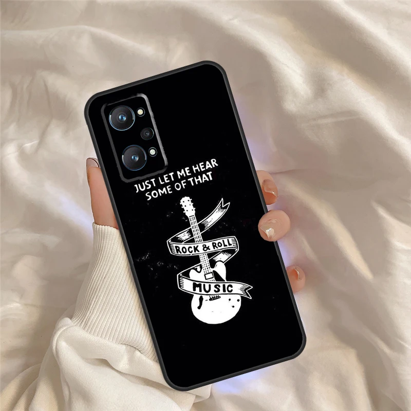 Rock Music Instrument Guitar For Realme C55 C35 C33 C31 C30 C25 C21Y C15 C11 GT Neo 5 3 2 Realme 9 10 11 Pro Plus Case