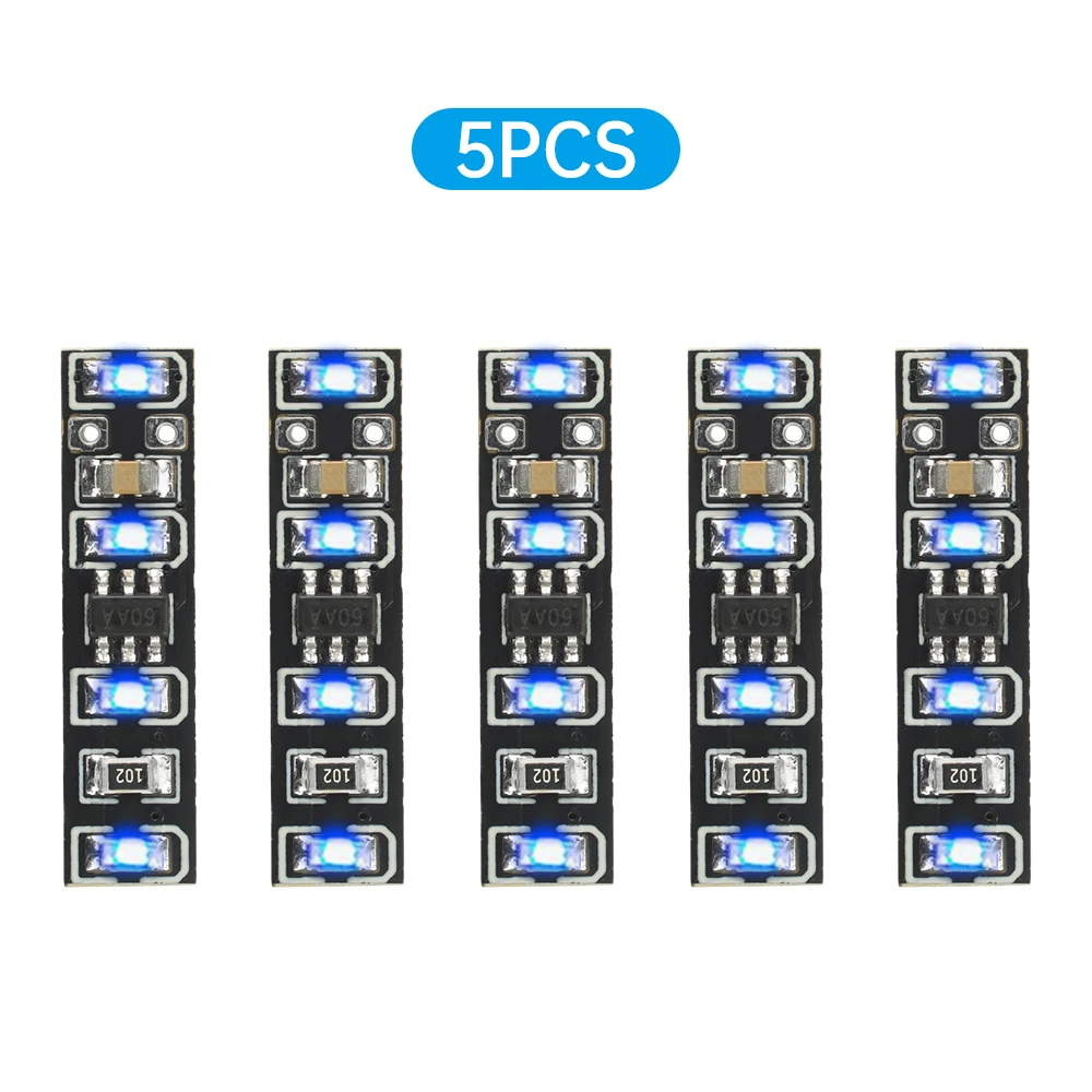 5PCS 3.7-4.2V Metering Module 1 String Ternary Lithium Battery Power Display LED Light Mini