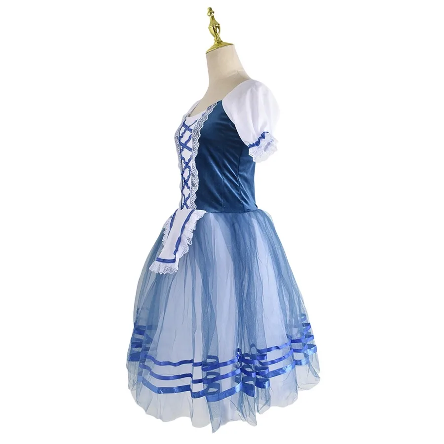 ブルー子供バレエドレスパフォーマンス服白鳥の湖チュチュプロフェッショナルガールズダンスバレリーナドレス衣装パーティードレス