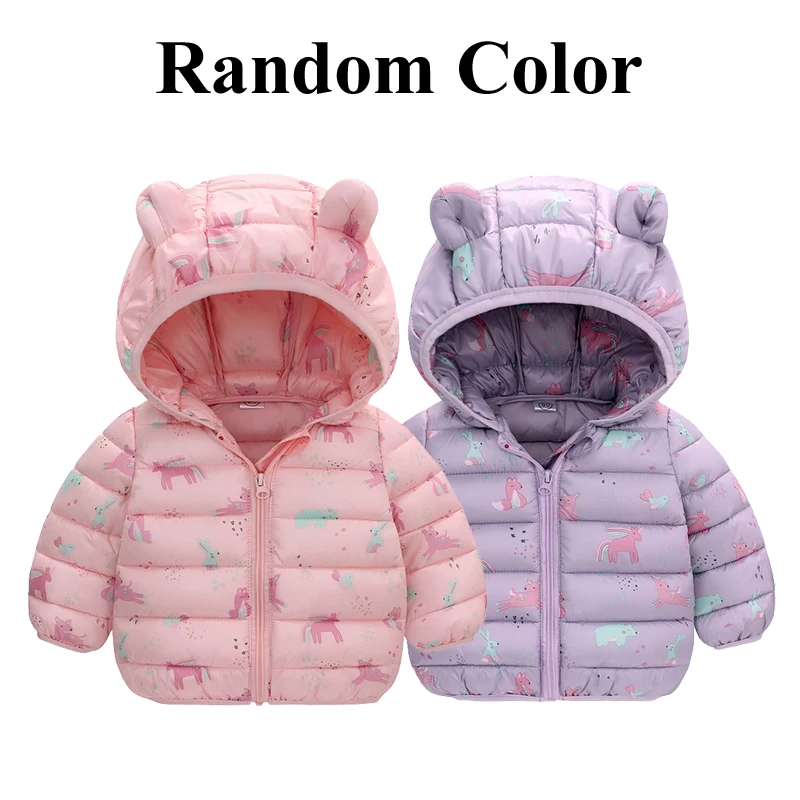 Random Color Girls Autumn Winter Jacket for Baby Girl Warm Coat Children Cotton Outerwear Outdoor Clothing Kids Winter Jacket