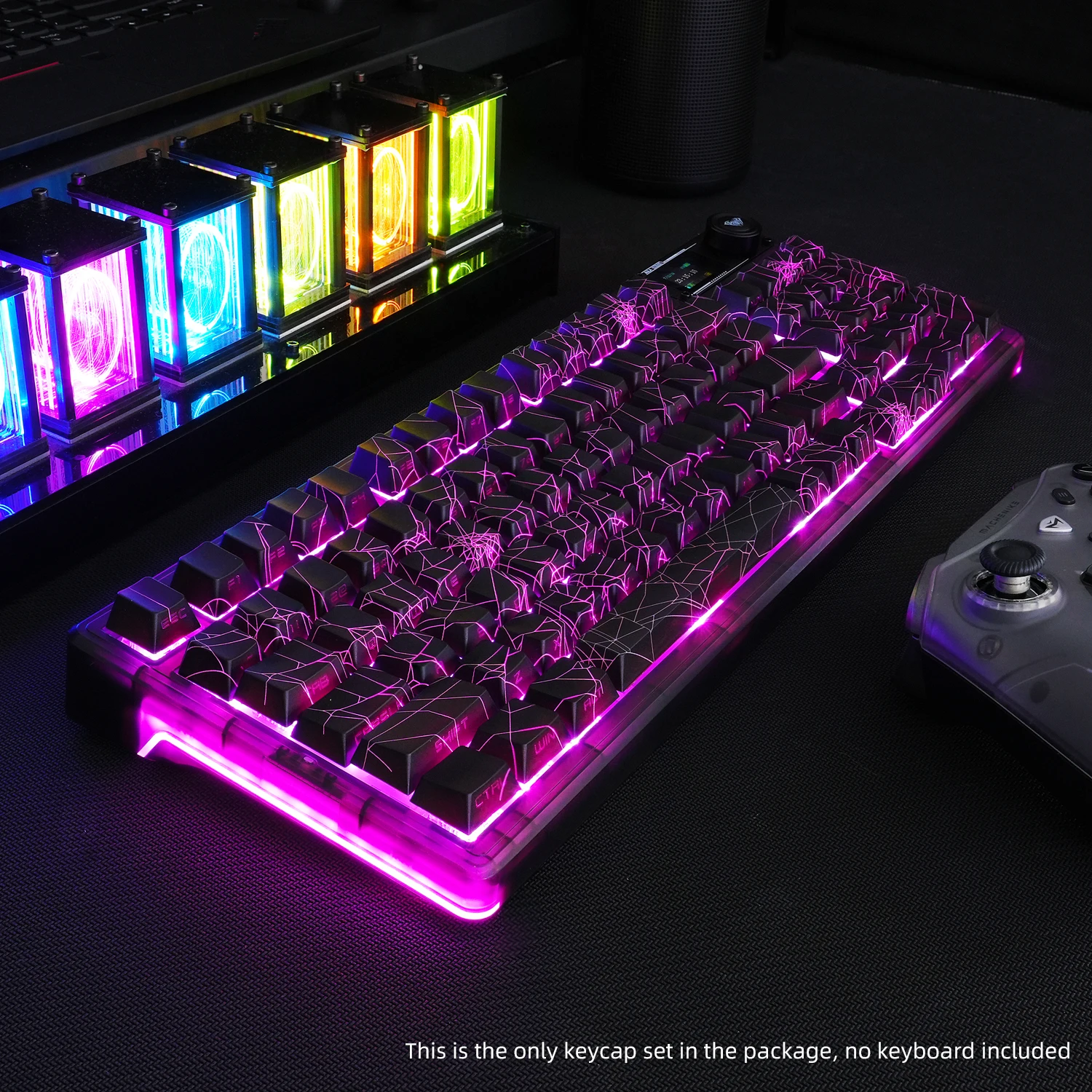 Spider Web Keycaps Cherry Profile Shine Through  Keycap Set  Black Backlight for Mechanical Keyboard 130 Keys Caps