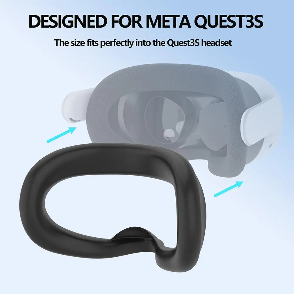 New For VR Silicone Face Cover For Meta 3S Light Leakage-proof Replacement Sweat-proof Face Mask for quest 3S Accessoies image 5