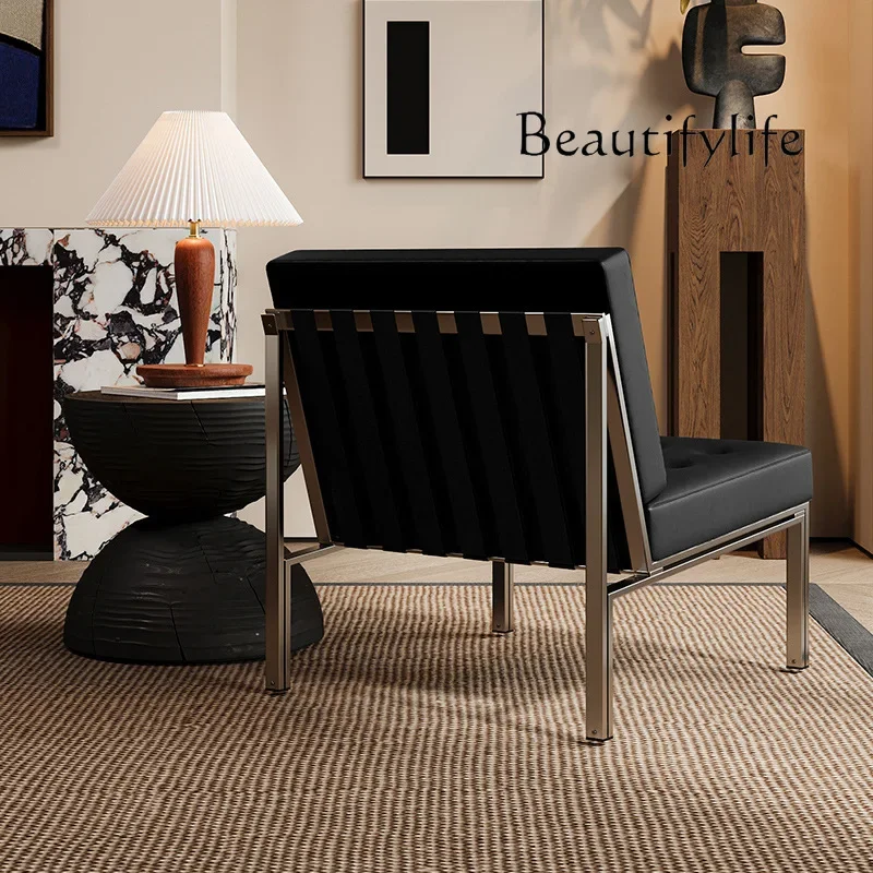 バウハウス シングルチェア デザイナー リビングルーム シンプル ソファチェア クリエイティブ ステンレススチール ラウンジチェア