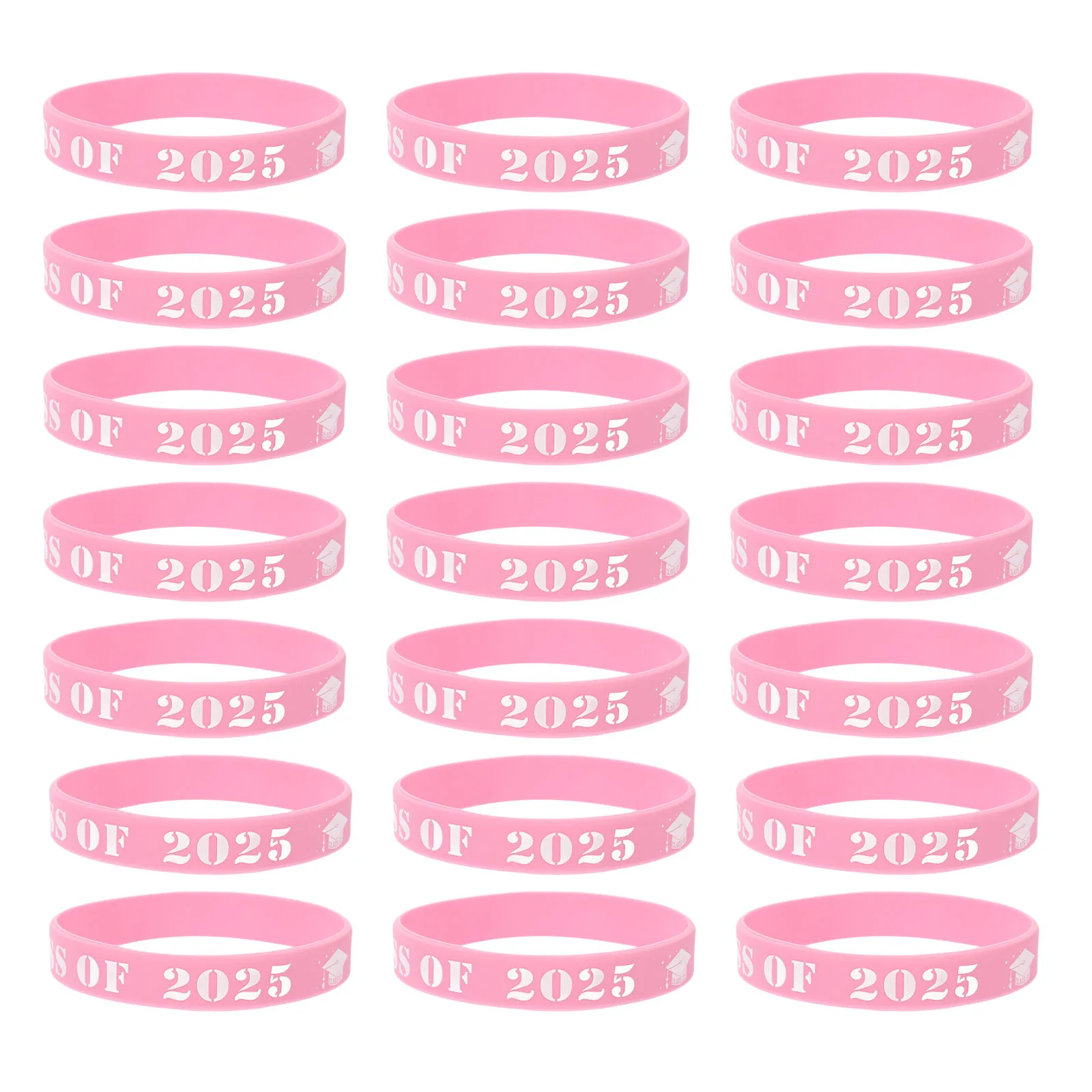 25Pcs Graduation Themed Wristbands Silicone Bracelets Class of 2025 Decorative Party Accessories for Graduation Celebrations