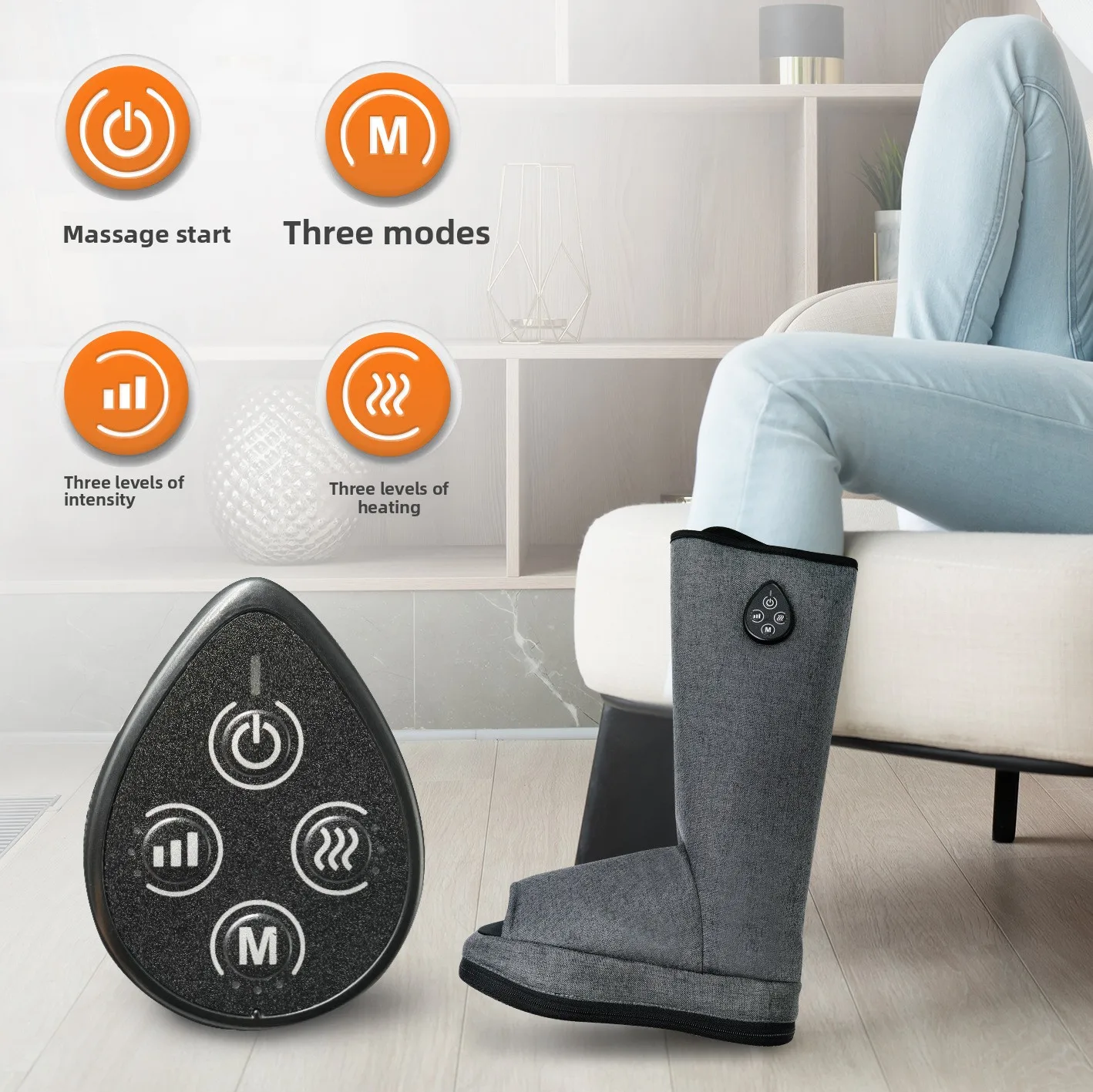 

Новый массажер для ног с воздушными подушками, зарядкой и подогревом, аппарат для терапии стоп, массажные ботинки с воздушно-волновым массажем для икр и стоп