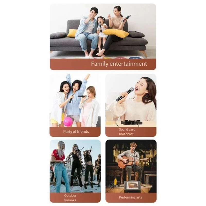 ميكروفون صوت لاسلكي منزلي خارجي ، غناء مكبر صوت للحفلات ، مجموعة واحدة ، 2 سحب