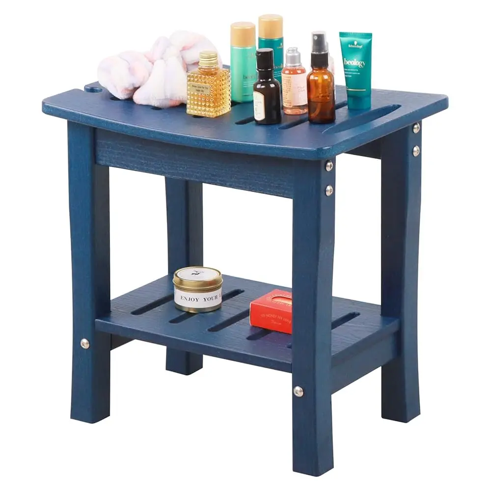

Bathroom Bench And Shower Bench,Shower Stool With Storage Shelf Waterproof,Hdpe Corner Shower Chair Equipped With Adjustable