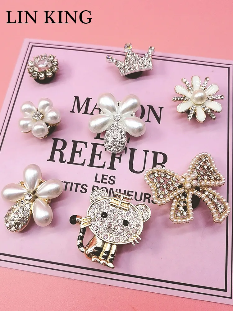 Design Jewelry Shoe Charms Luxury Bling Rhinestone Decorations Clog Garden Shoes Accessories Ornaments Diy Bracelet Buckle Decor