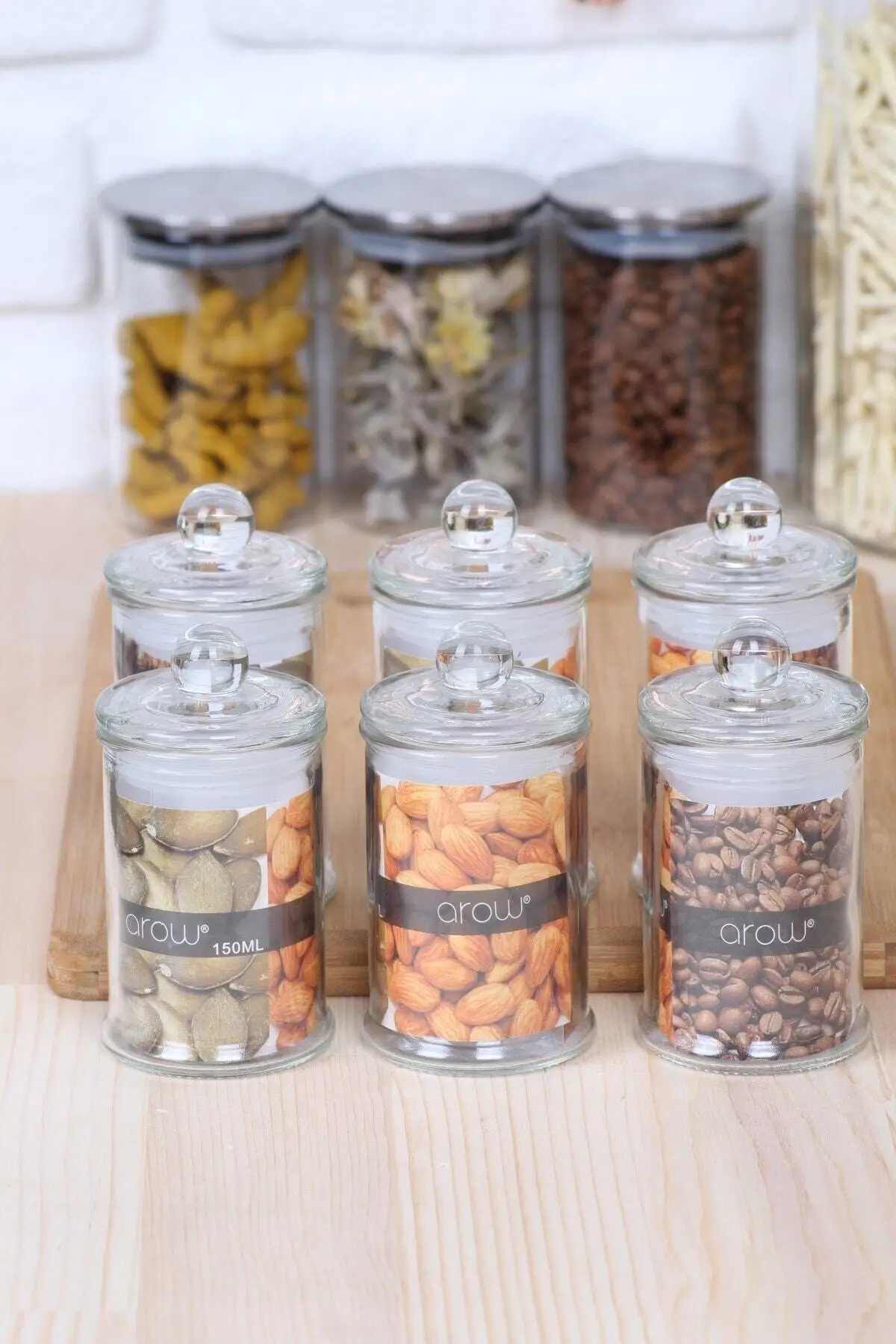 6 pcs Vacuum Clamshell Mini Size 150 Ml Glass Spice Rack Jar