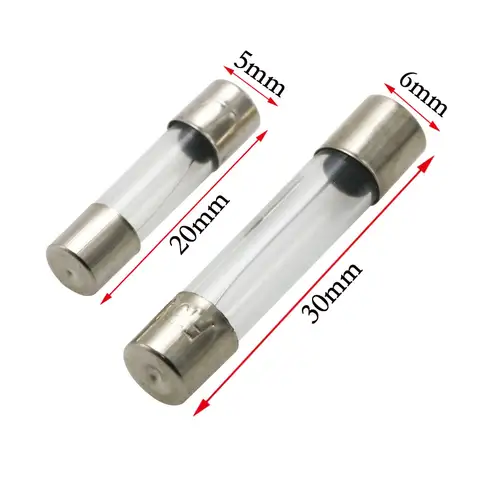 10pcs/lot  5*20mm 6*30mm 250V  F0.5A 1 2 3 3.15 4 5 6 6.3 8 10 12 15 20 25 30A AMP Fuse Fast Blow Glass Tube Fuses 5x20 6x30 mm