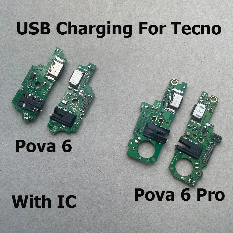 

New For Tecno Pova 6 Pro Fast USB Charging Port Mic Microphone Dock Connector Board Flex Cable Repair Parts