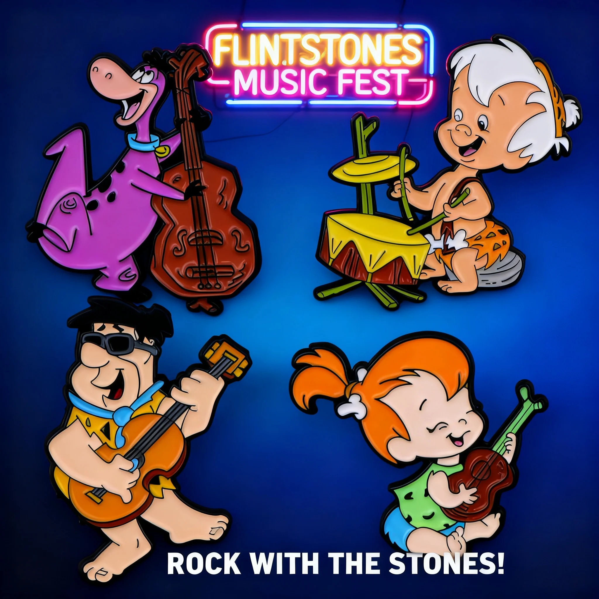 

Classic Cartoon Characters Enamel Pin Musician Badges Backpack Brooches for Women Lapel Pins Cosplay Accessories Toys Gifts