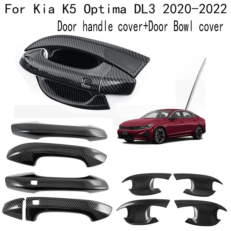 

1 Set Door Handle Cover+Door Bowl Cover For Kia K5 Optima DL3 2020 2021 2022 Exterior Door Handles Car Door Handle Cover Trim