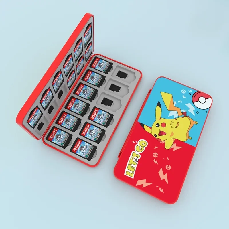 2024 New Pokemon Pikachu Ns Switch Oled Game Card Storage Box Protective 24 in 1 Game Cards Holder Case for Nintendo Switch Lite