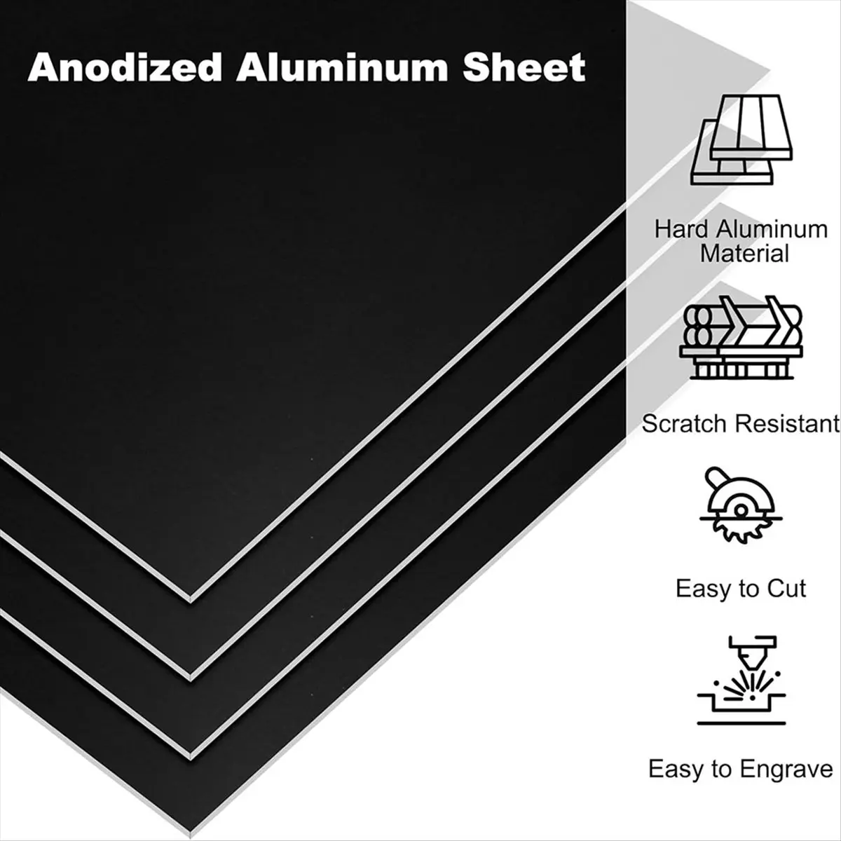 A45I 3.3x2.1x1/32inch Anodized Aluminum Sheet,10Pcs Metal Rectangle Aluminum Plate 0.8mm Thick Engraving Blanks for Laser B