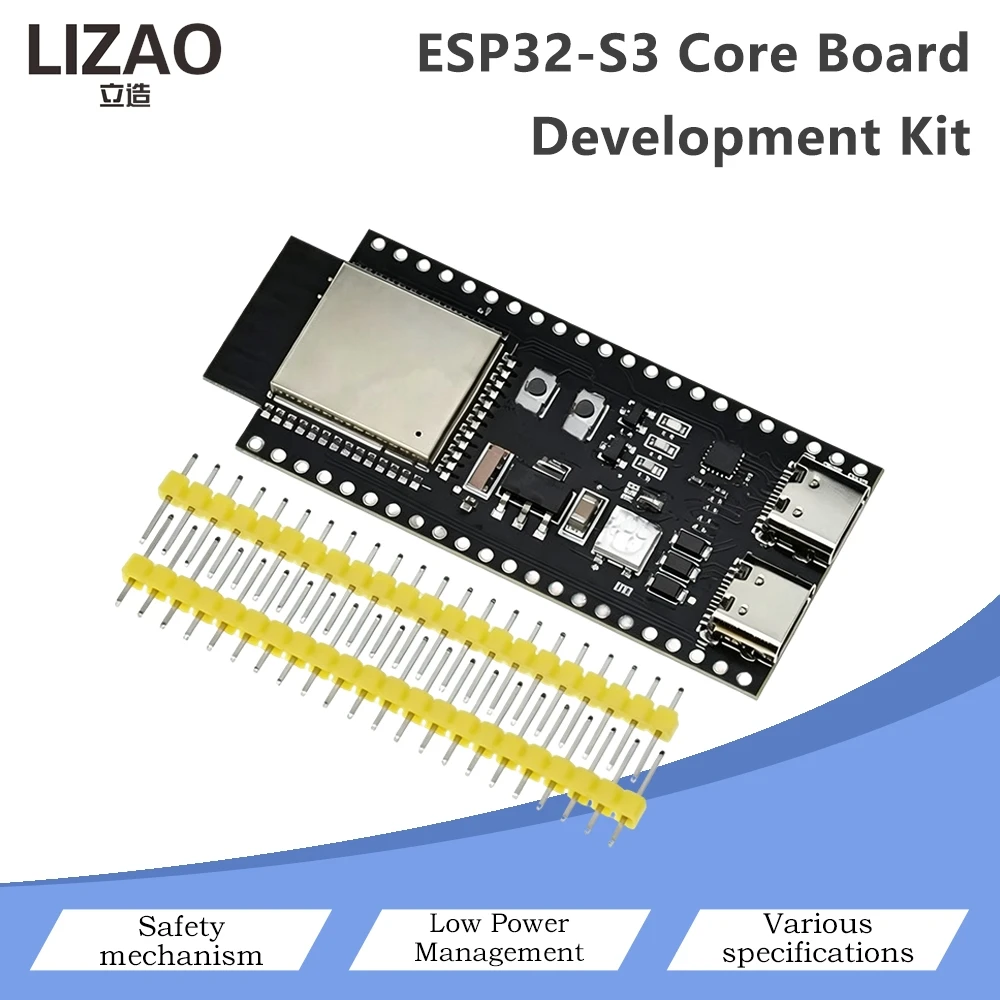 ESP32-S3 WiFi Bluetooth MCU Core Development Board Dual TYPE-C Interface Low Power Consumption Safety Protection Circuit