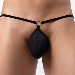 Hollow Breathable G-String Thong Men Sexy T-Back Briefs Gay Underwear Enhance Peni Pouch Panties Low-Rise Exposed Butt Underpant