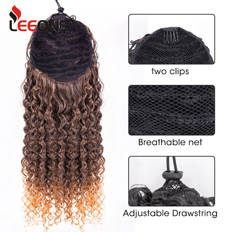 Drawstring Synthetic Afro Kinky Ponytail For Women Clip In Hair Extension Kinky Curly Ponytail Black Burgundy Ponytail Hairpiece