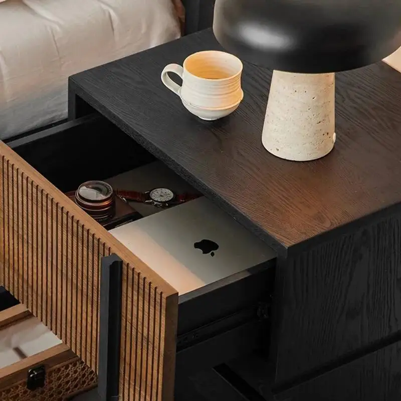 طاولة تخزين حديثة بجانب السرير، تصميم إيطالي بسيط لتوفير المساحة، طاولة منضدة عتيقة، أثاث منزلي بسيط من Cajonera ﻿