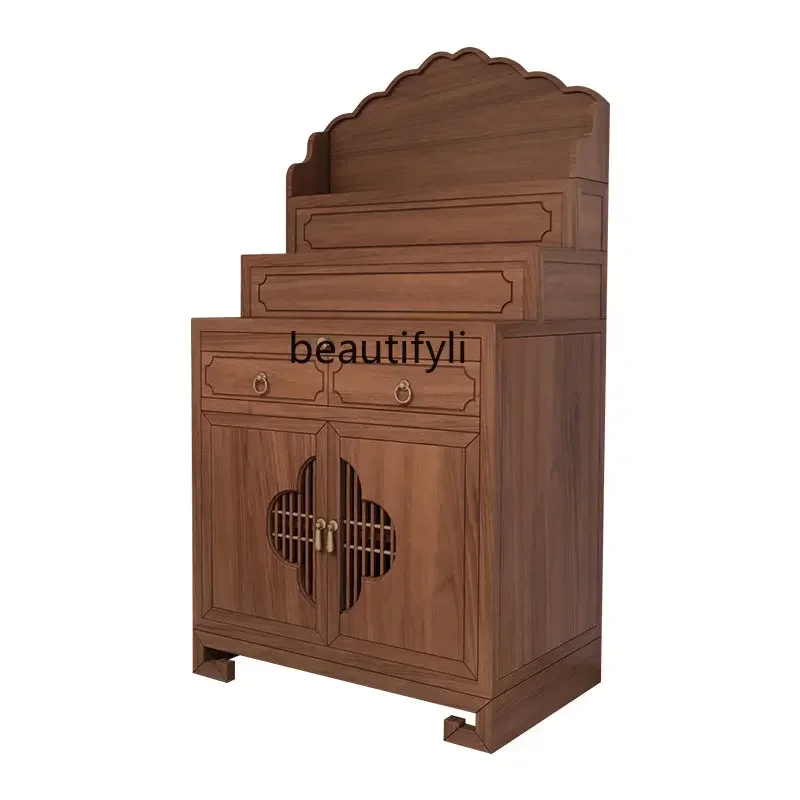 2003 Altar Incense Burner Table Household Solid Wood Buddha Shrine Altar New Chinese Style Desk Incense Table Altar Buddha Tab