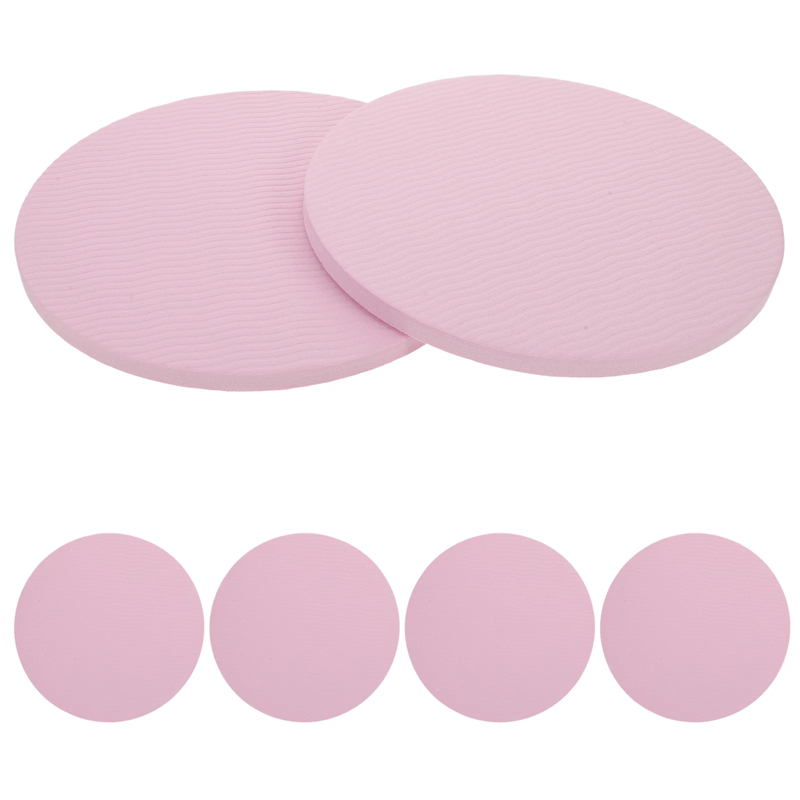 

6Pcs Round Workout Mat Light Pink Non-Slip Cushion Knee Elbow Support Pad Fitness Yoga Portable Exercise Mat Home Gym Use