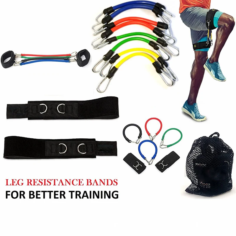 

11 Pieces Speed Agility Jump Trainer Strength Leg Resistance Bands