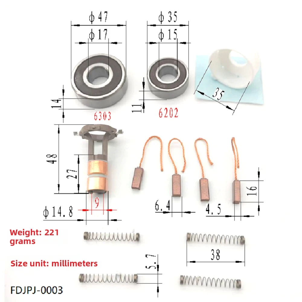 Alternator Repair Kit For Renault 8200386806 For Valeo Generator Rebuild Set With Bearings Carbon Brushes Slip Rings Parts Kit