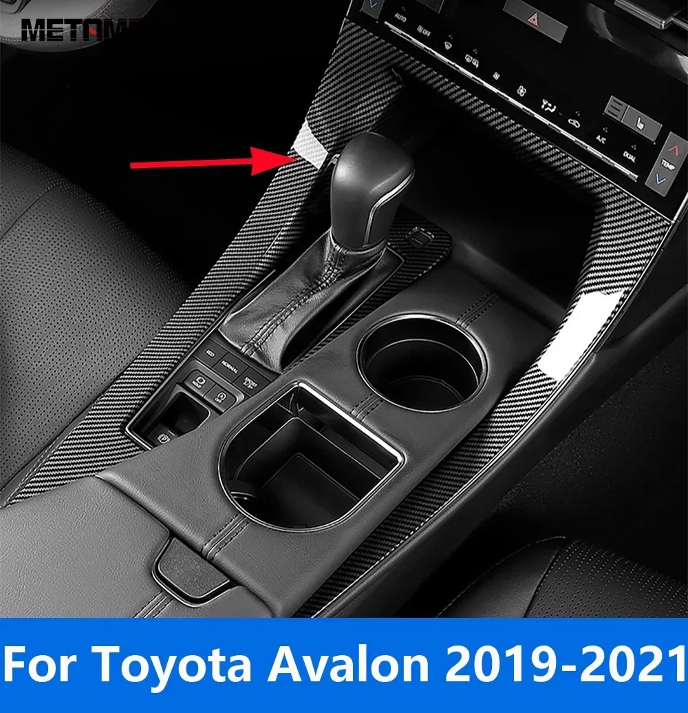 

Центральная консоль из углеродного волокна для Toyota Avalon 2019 2020 2021, коробка переключения передач, крышка, литье, отделка, украшение, аксессуары для интерьера
