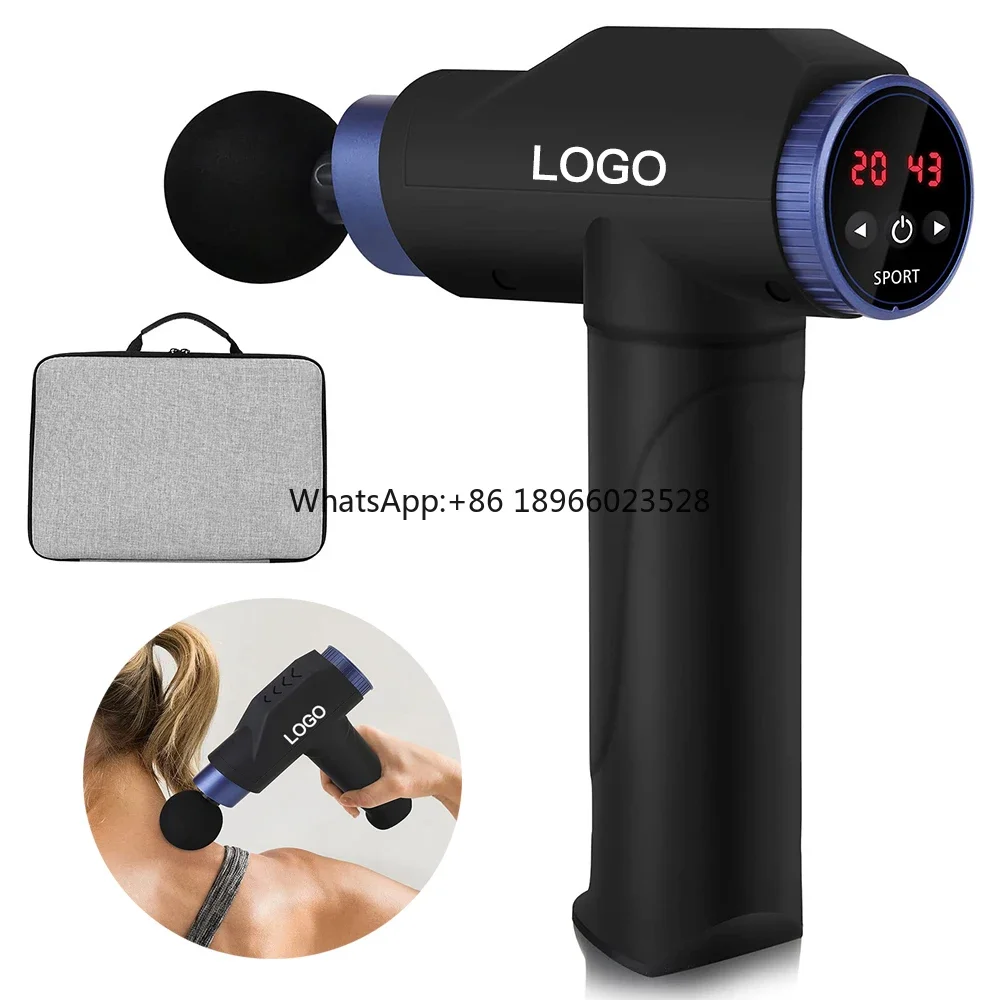 Dropshipping Best Sports Vibration Portable Massage Gun Lcd Screen Fascia Percussion Muscle Deep Tissue Body Massage gGun