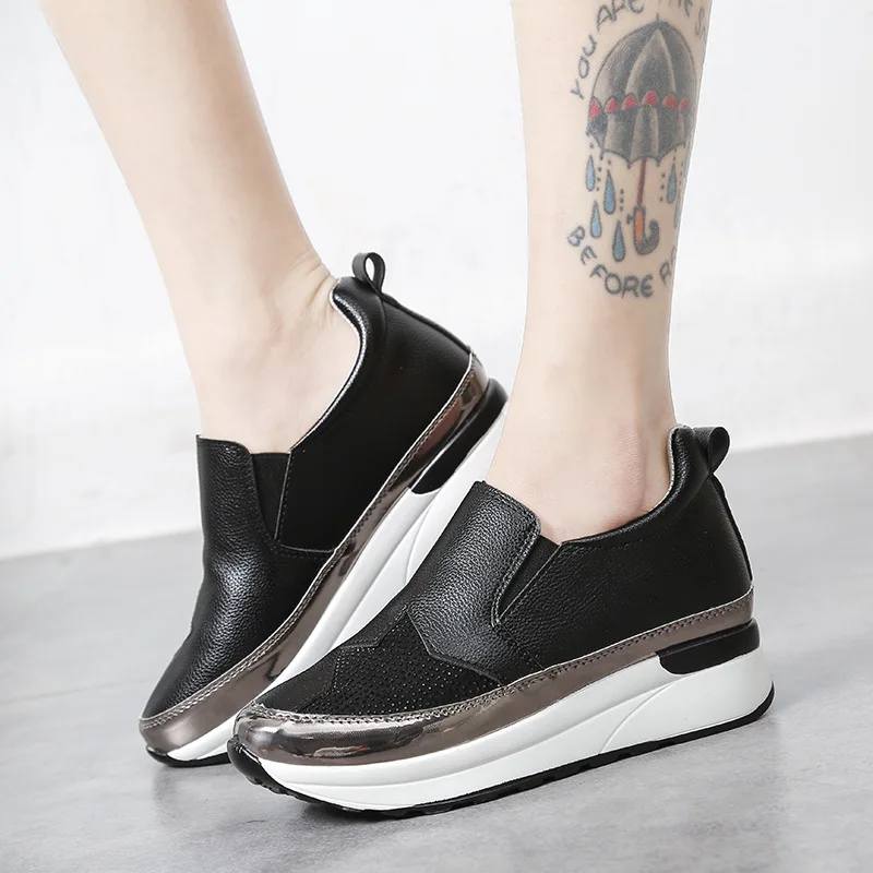 Fashion Women Shoe Autumn Large Lazy Shoe Platform Casual Loafers Comfort Allmatch Vulcanized Shoe Woman Sneaker Chaussure Femme