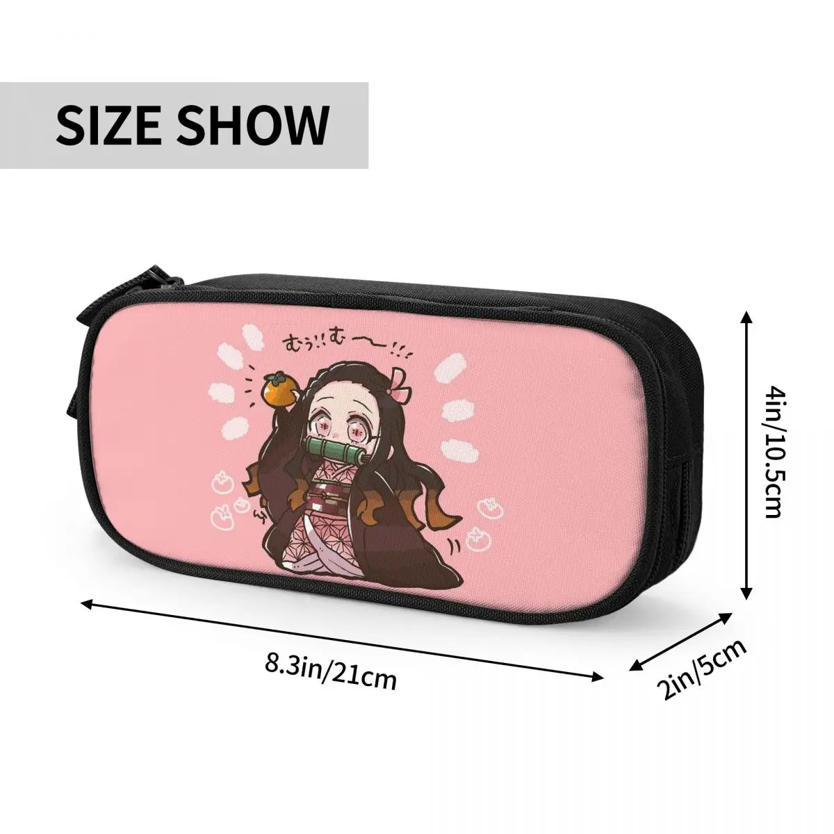 Bonito kimetsu não yaiba anime lápis caso kamado nezuko lápis bolsa caneta crianças sacos estudantes escola cosméticos papelaria