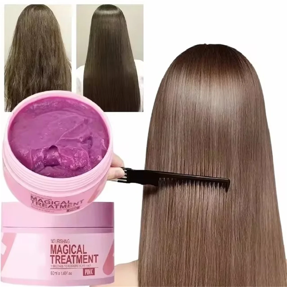 

Magical Keratin Hair Mask 5 Seconds Repair Damaged Frizzy Hair Soft Nutrition Deep Smooth Shiny Moisturize Nourishing Hair Care