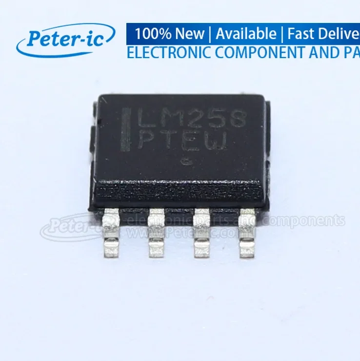 (50pcs) LM258DR2G LM258DR LM258 SOP8 SOIC-8 1MHz 45nA 40mA Dual Channel 1MHz SOIC-8 Operational Amplifier Available Peter-ic
