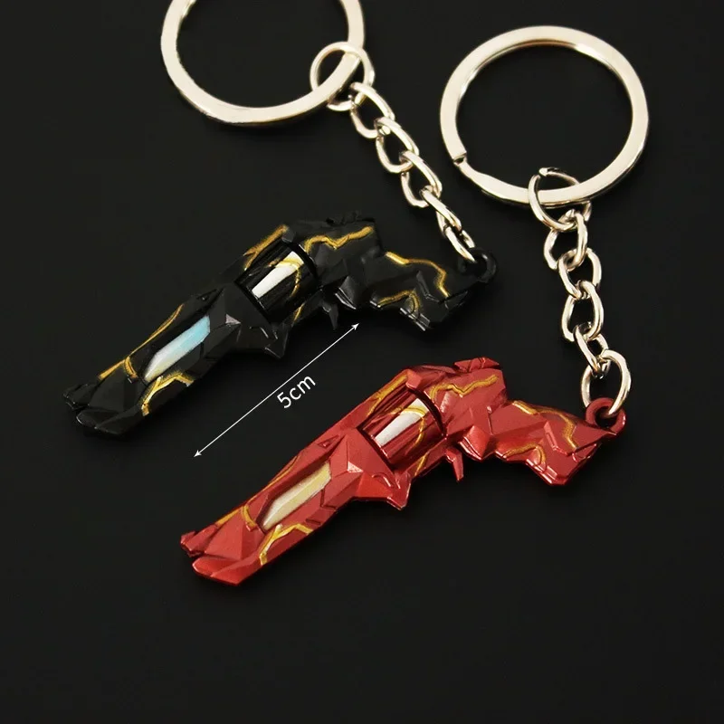 5cm Valorant Melee Reaver Weapon Model Keychain for Men Singularity Sheriff Metal Pendant Key Ring Fans Car Bag Decor Jewelry