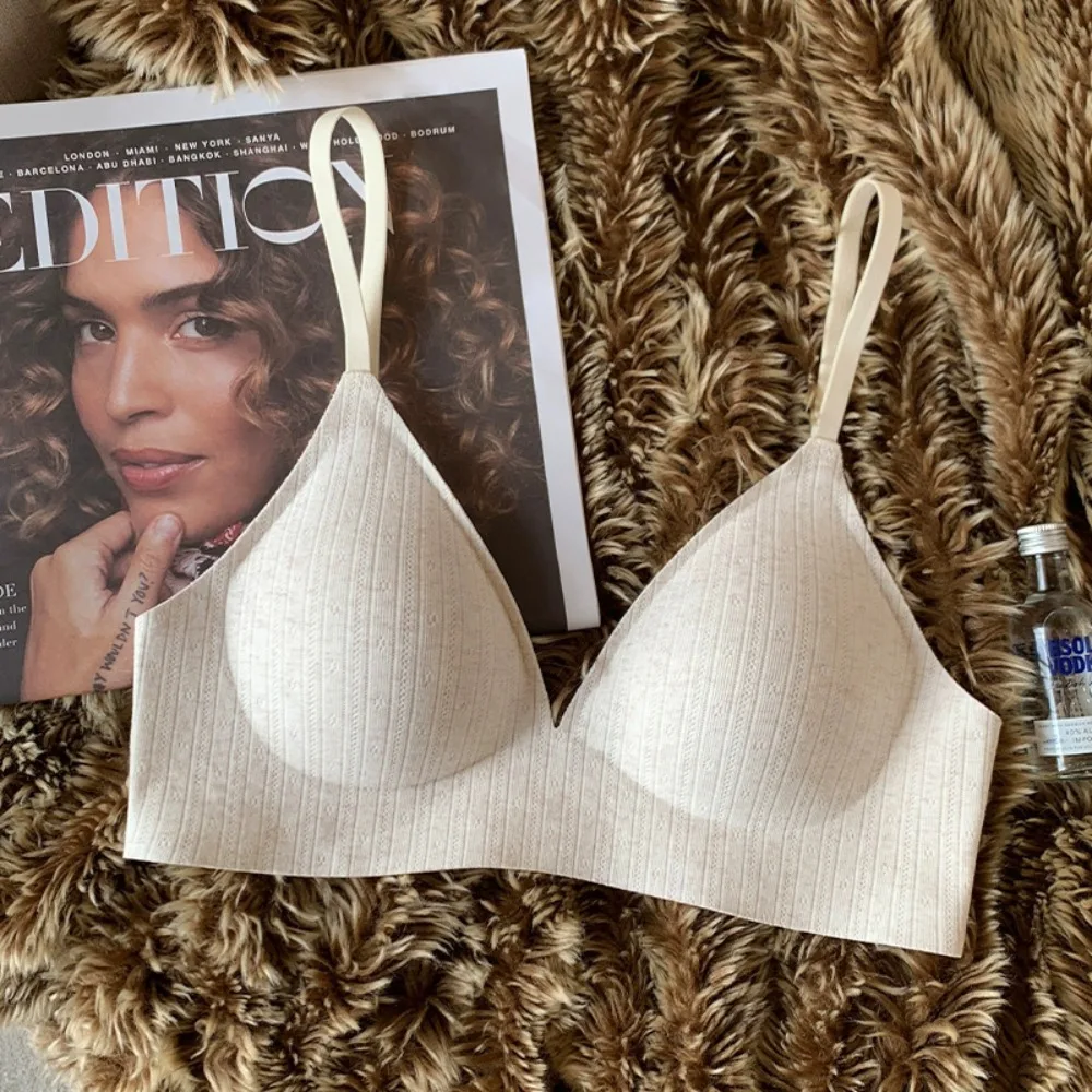 

Fashion Breathable Seamless Bras Thin Straps Adjustable Push Up Underwear Soft Anti-sagging Lifting Bralette Bra Women