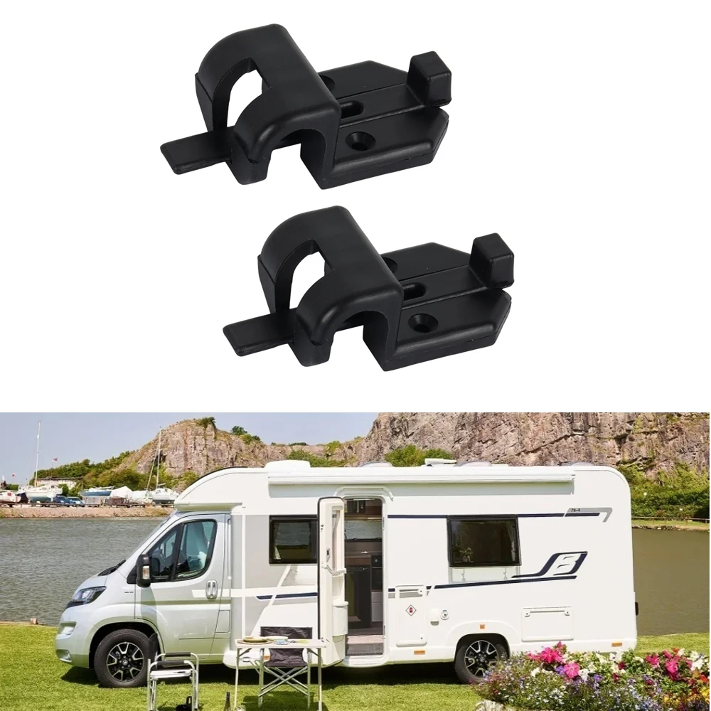 2PCS Automobiles Parts Black Sliding Table Rail Brackets With Hooks Suitable For RV Travel Trailers And Camping Vehicles
