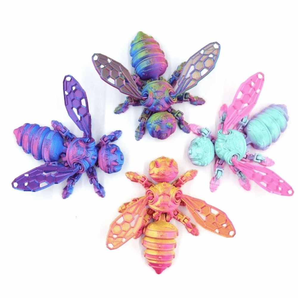 Movable Joint 3D Printing Bee Model Wing Joints 3D Printed Mechanical Bee Toy Handmade Creative Design Movable Joint Insect Toy