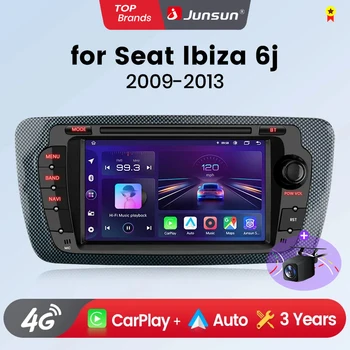 Radio para Auto Junsun con CarPlay Inalámbrico y Android Auto para Seat Ibiza 6j 2009-2013, Estéreo Multimedia 2 DIN con Ventilador Integrado, Navegación GPS, SWC, Bluetooth, FM, RDS, DSP, Pantalla IPS, Sistemas Inteligentes para Auto, 4G, WiFi, 8 Núcleos, Unidad Principal Plug & Play 1
