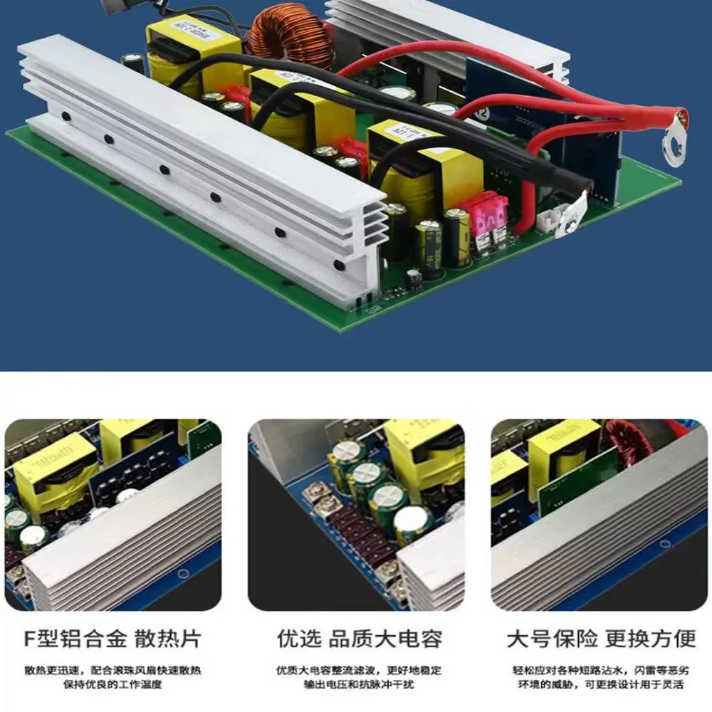 Płyta główna z falownikiem czystej fali sinusoidalnej 12V płytka drukowana 24V 48V 60V do 220V bateria litowa konwerter konwerter transforme