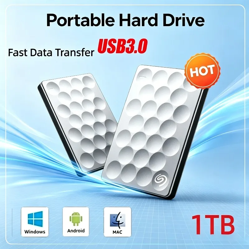 For Seagate 1TB/2TB USB 3.0 External Hard Drive, High-Speed Large Capacity Portable Storage for Backup and File Management on PC