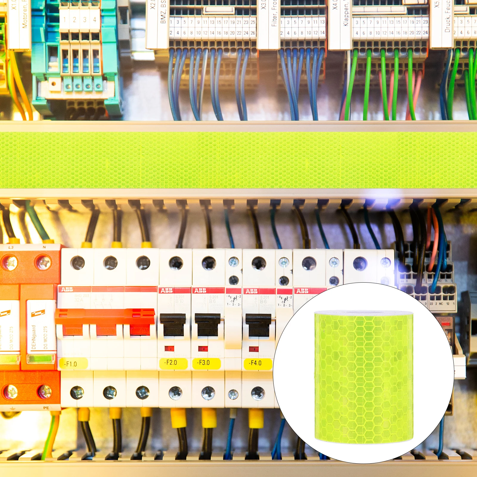 

4Pcs Reflective Tape Vehicle PVC Honeycomb Pattern Self-Adhesive Waterproof Night Visibility Safety Tape Trucks Trailers Warning