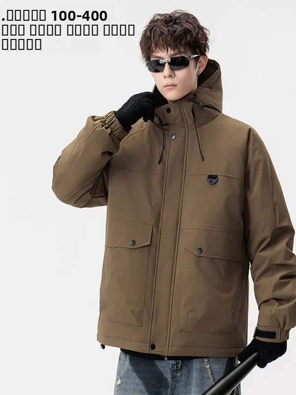 

Ультратонкая теплая зимняя куртка-пуховик из хлопка для мужчин, модная свободная модель для полных, рабочая верхняя одежда