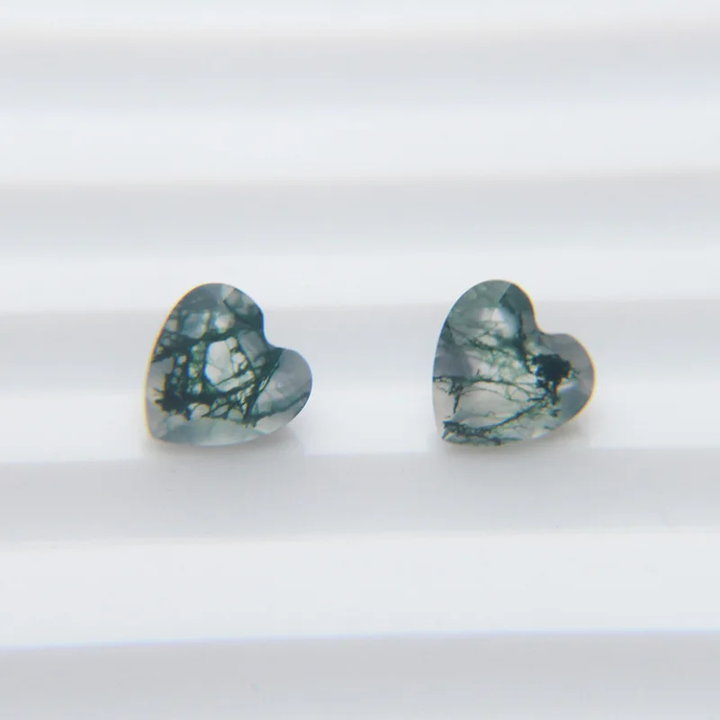 Top Moss Agate Heart Cut Faceted 100% Natural Green Tree Moss Agate Loose Calibrated Jewelry Gemstone For Jewelry Making