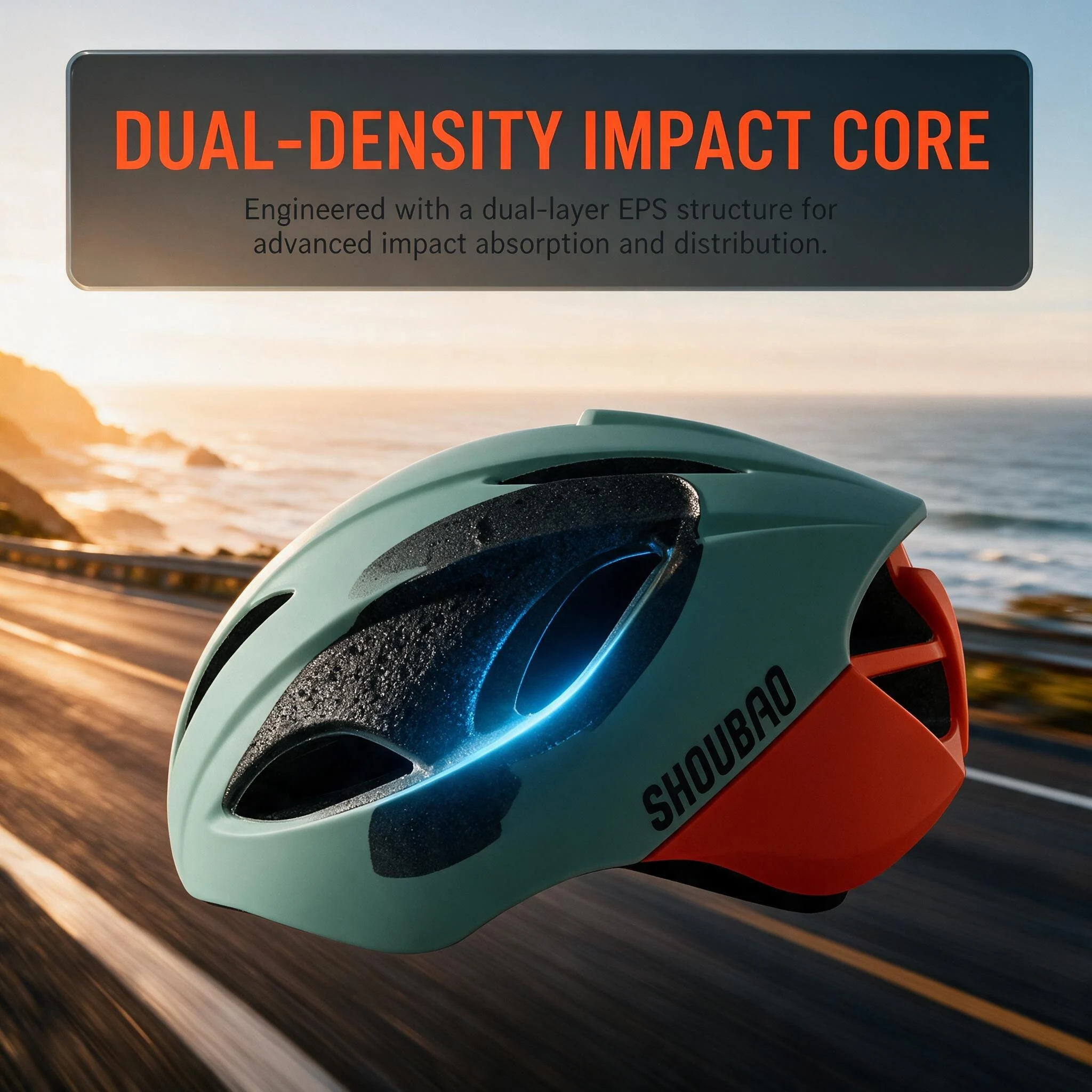 Commute Cycling Helmet - Helm Sepeda Ringan Berventilasi EPS Tahan