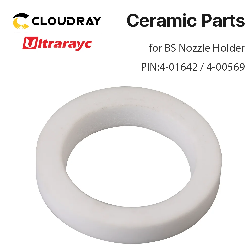 Ultrarayc Ceramic Seal Ring for BS Fiber Cutting Head D25.9 H4 PIN 4-01642/4-00569 BS-C-D259-H4 Ceramic Rings 1642