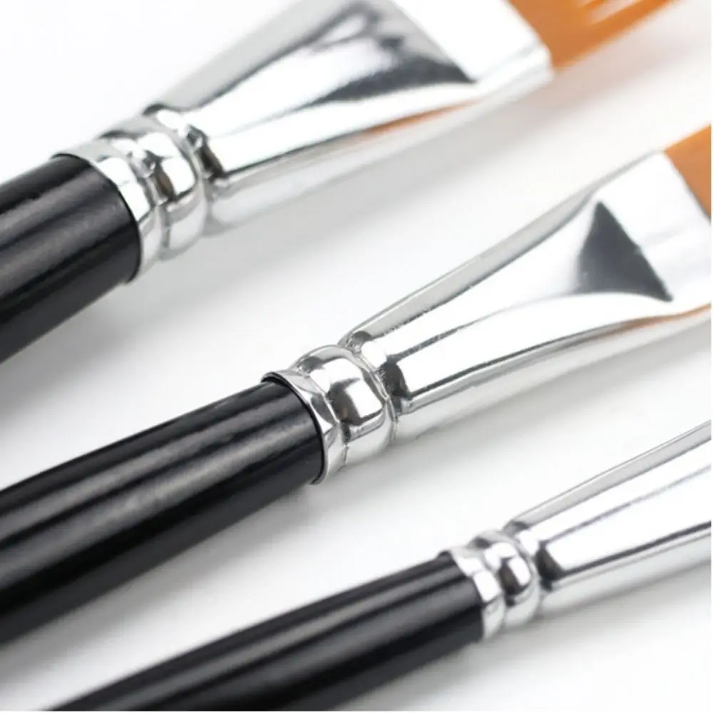 4Pcs Nylon Bristles Watercolor Brush Set Short Handle Multi-toothed comb Painting Brushes Small Bristles Flat Comb