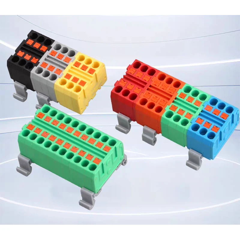 

Plug-in Terminal Block DIN-Rail Mounting Junction Box Multiple In Multiple Out Electrical Wire Connectors Spliceable splitter
