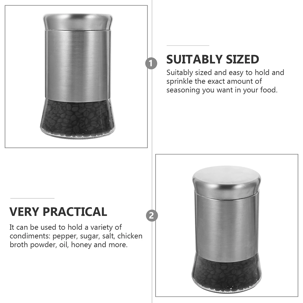 

Sealed Stainless Steel Storage Jar Kitchen Cereal Container Dried Fruit Bottle Candy Tea Container Home Use Leakproof Kitchen