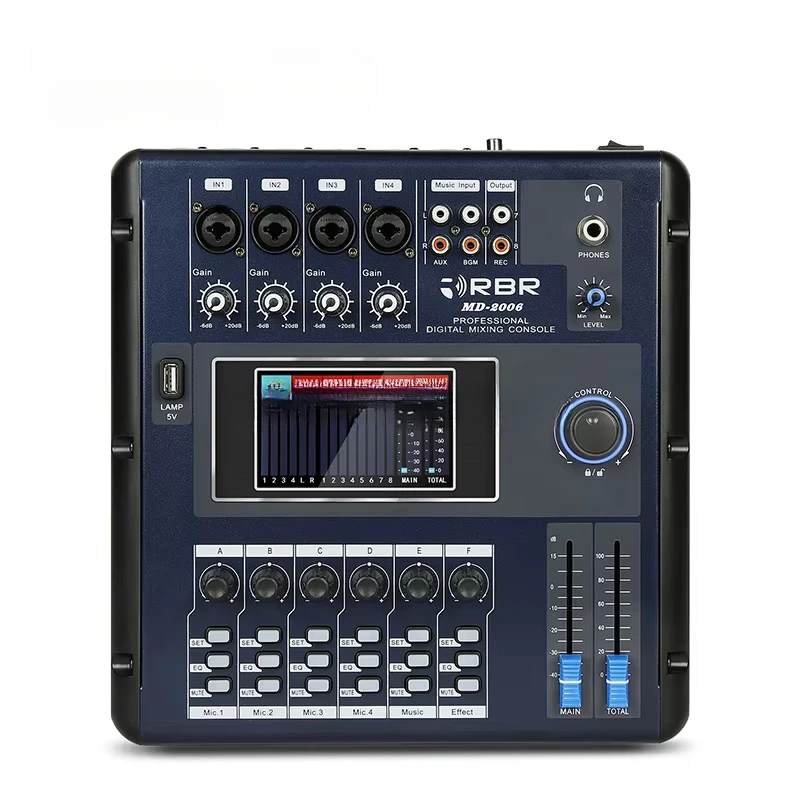 

6-канальный DJ цифровой аудиоконсольный микшер с сенсорным экраном Md2006